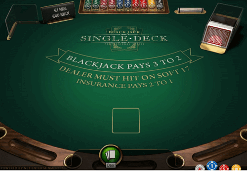 Single Deck Blackjack Single Deck Blackjack